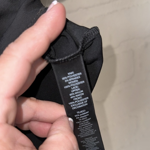 White House Black Market blouse black lace embellished small short sleeve - Picture 9 of 10